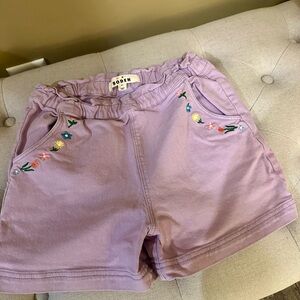 Boden Girls Lavender Embroidered Shorts